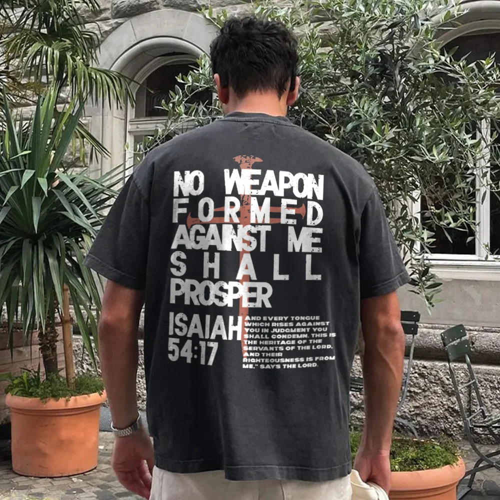 No Weapon Forged Against Washed T-Shirt
