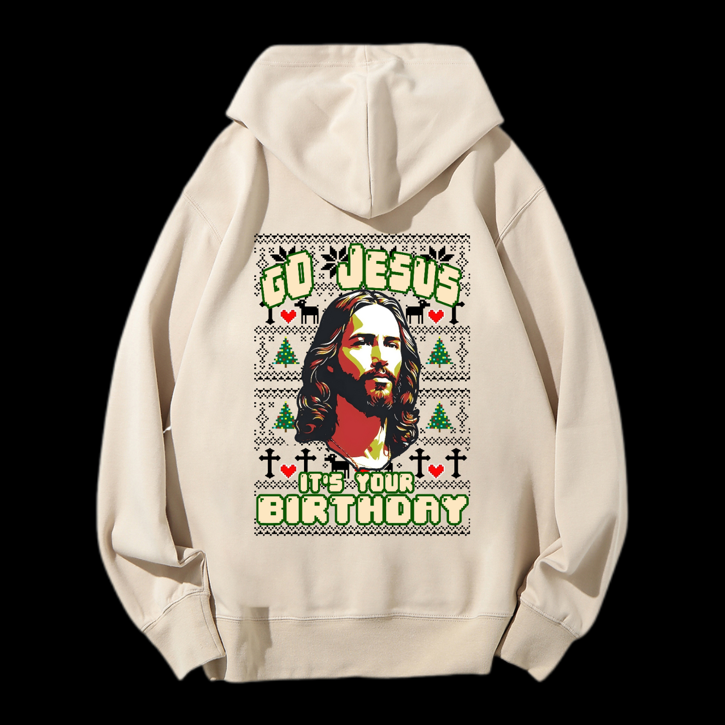 Go Jesus It's Your Birthday Christmas Drawstring Hoodie
