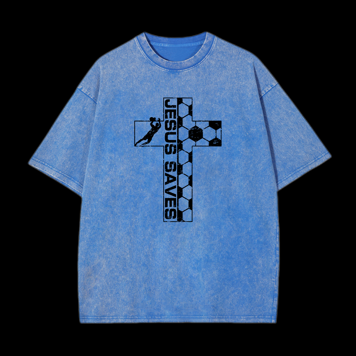 Jesus Saves Cross Washed T-Shirt