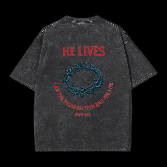 He Lives I Am The Resurrection And The Life Printed Men's Tee