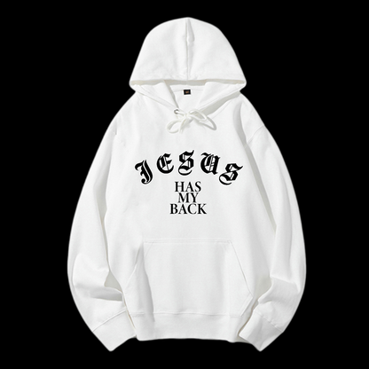 Jesus Has My Back Drawstring Hoodie