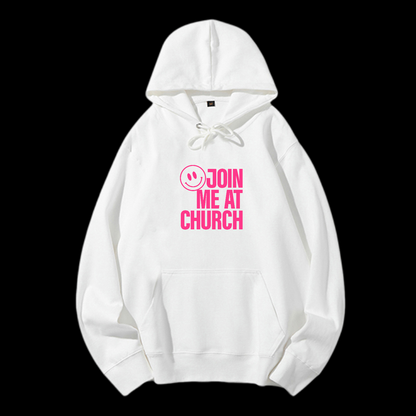 Join Me At Church Drawstring Hoodie