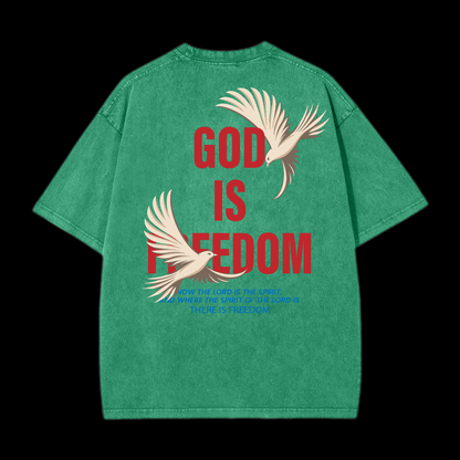 God Is Freedom Washed T-Shirt