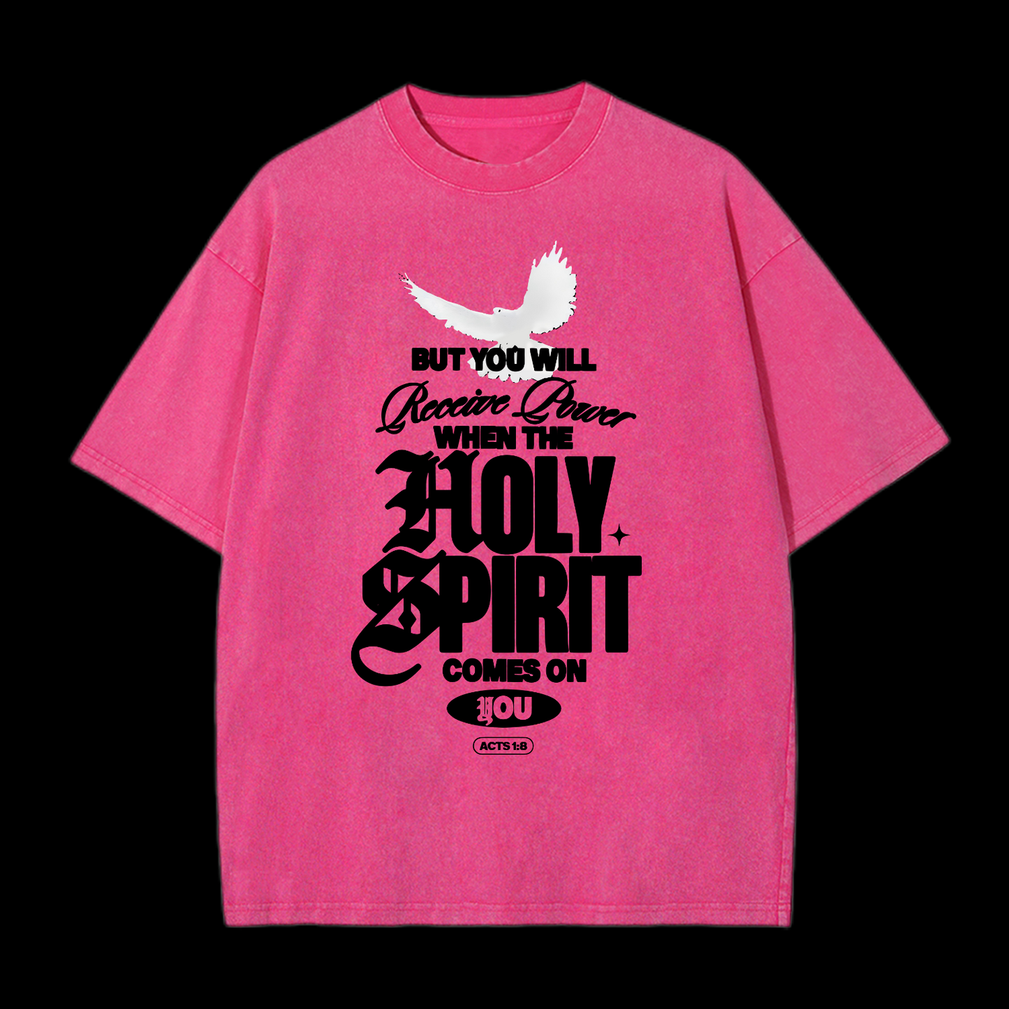 Holy Spirit Comes On Washed T-Shirt