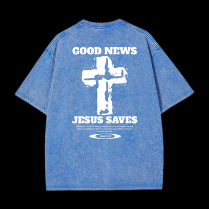 Jesus Saves Washed T-Shirt