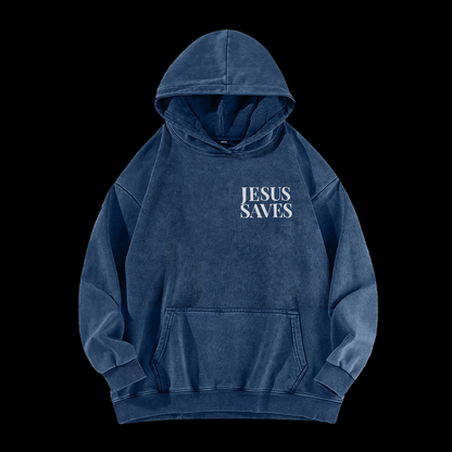 Jesus Saves Washed Hoodie