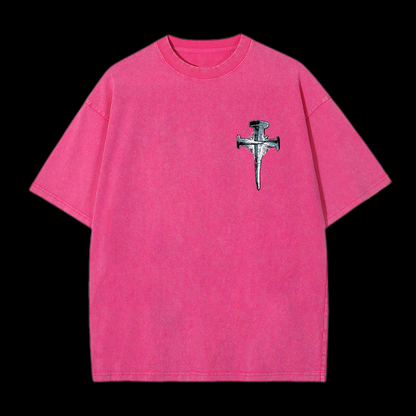 1Cross 3Nails 4Given Washed T-Shirt