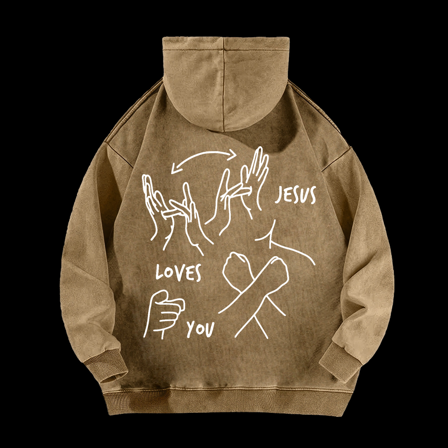 Jesus Loves You  Washed Hoodie