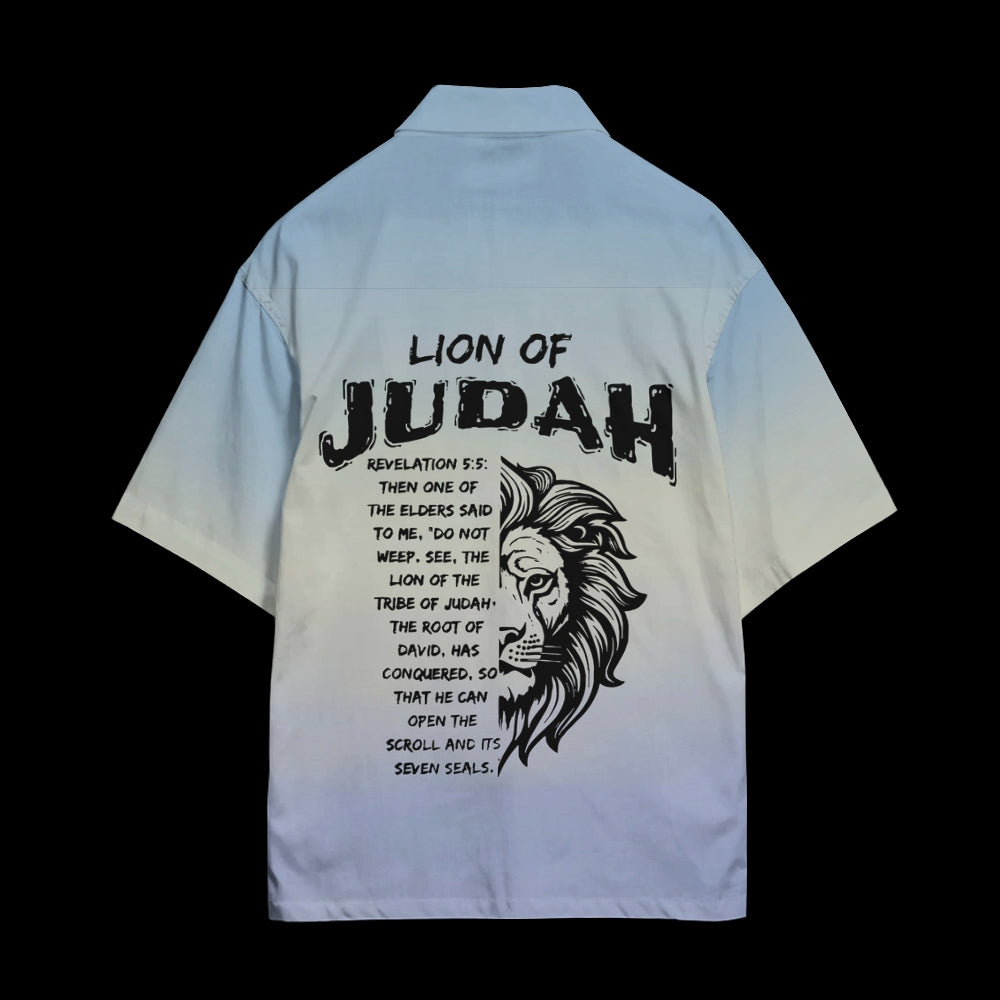 Lion Of Judah Cuban Collar Shirt