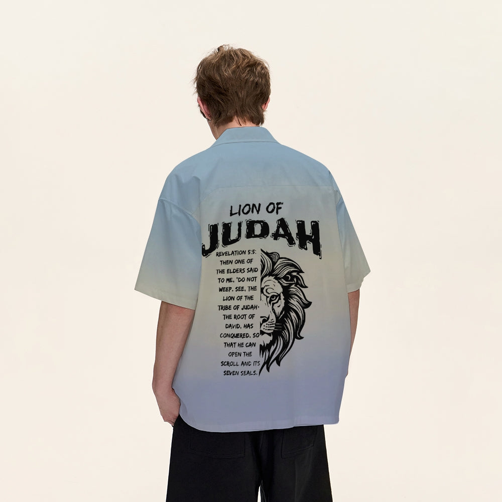 Lion Of Judah Cuban Collar Shirt