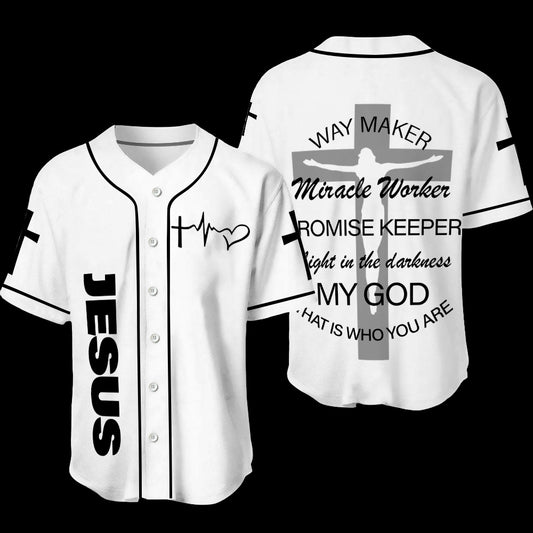 Jesus Way Maker Mesh Baseball Jersey