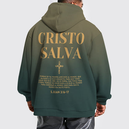 Cristo Salva Printed Drawstring Hoodie
