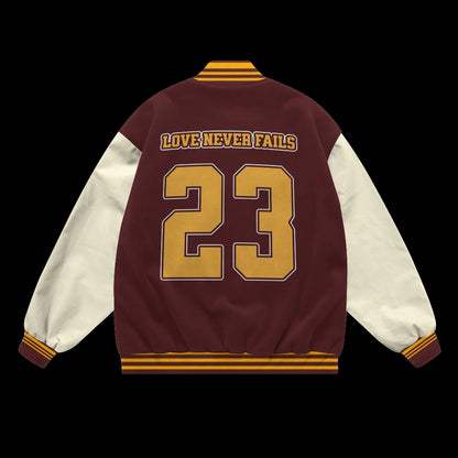 Love Never Falls Baseball Jacket