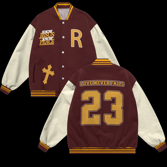 Love Never Falls Baseball Jacket