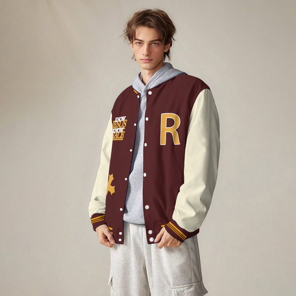 Love Never Falls Baseball Jacket