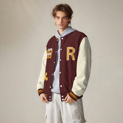 Love Never Falls Baseball Jacket