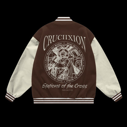 Stations Of The Cross Baseball Jacket
