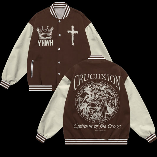 Stations Of The Cross Baseball Jacket
