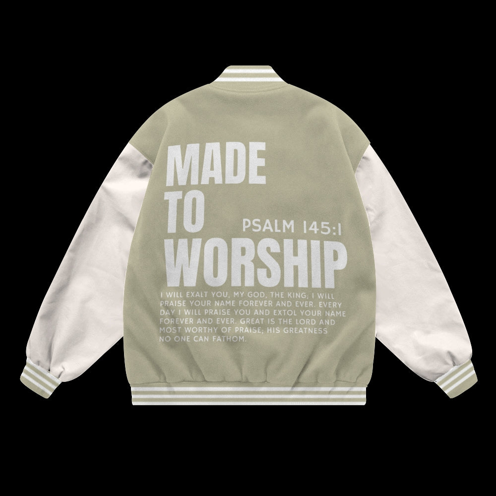 Made To Worship Baseball Jacket
