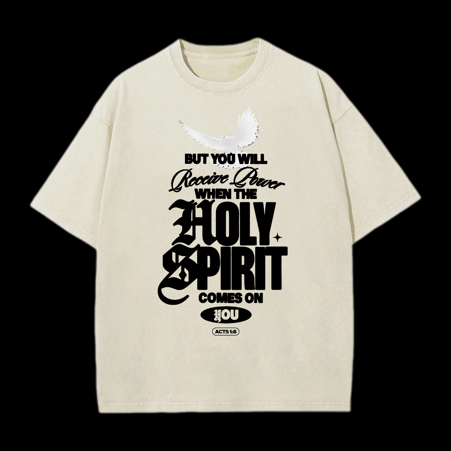 Holy Spirit Comes On Washed T-Shirt
