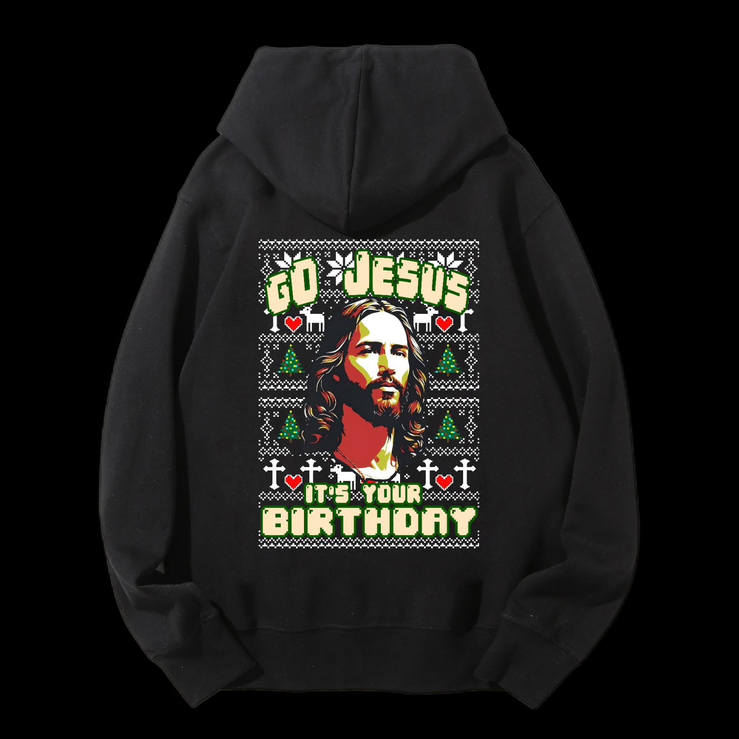Go Jesus It's Your Birthday Christmas Drawstring Hoodie