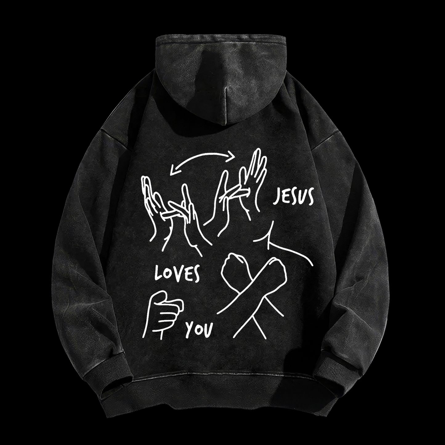 Jesus Loves You  Washed Hoodie