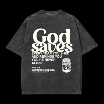 God Saves Christian Washed T-Shirt