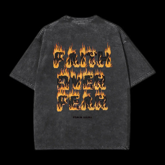 Faith Over Fear Christian Washed T-Shirt