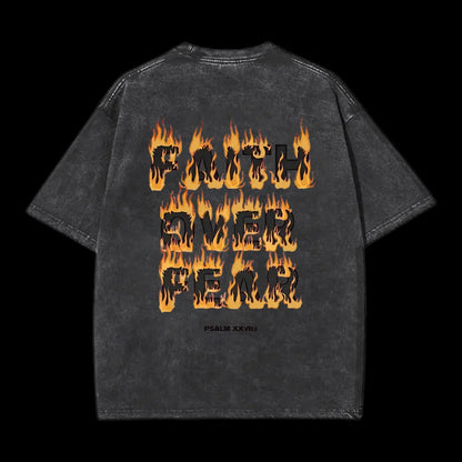 Faith Over Fear Christian Washed T-Shirt