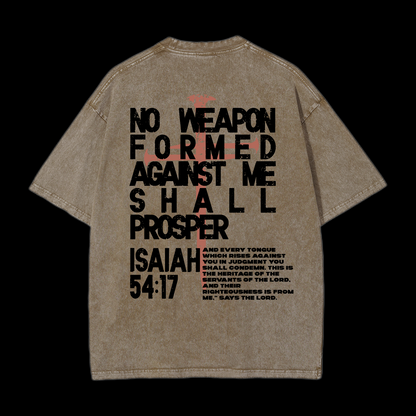 No Weapon Forged Against Washed T-Shirt