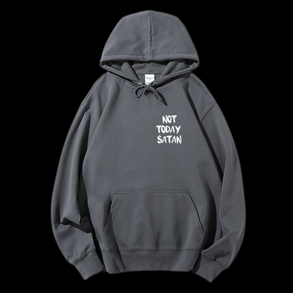 Not Today Satan Drawstring Hoodie