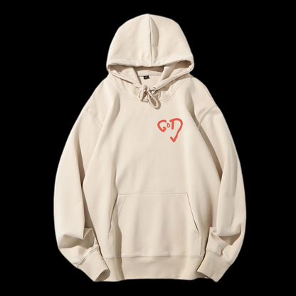 God Heart Drawstring Hoodie