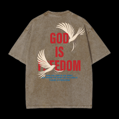 God Is Freedom Washed T-Shirt
