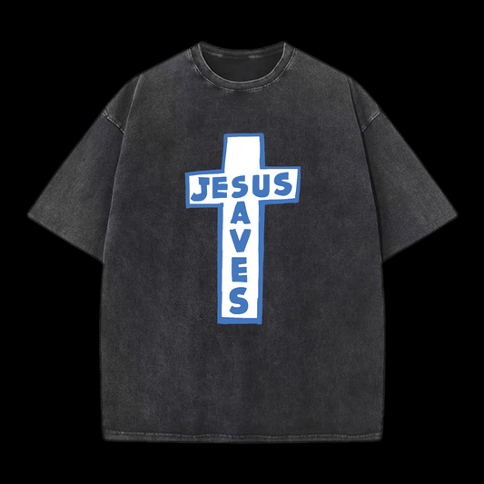 Jesus Saves Washed T-Shirt