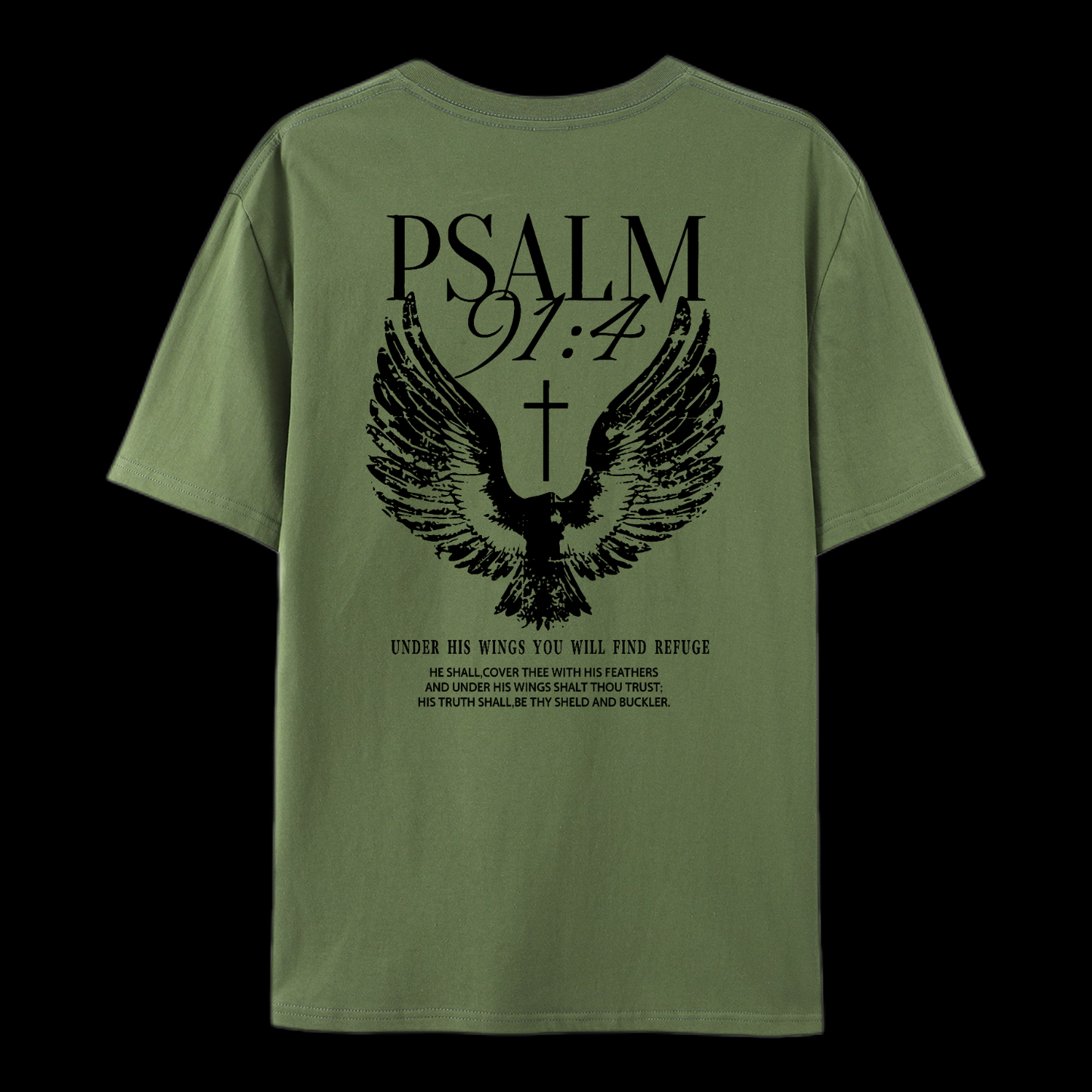 Psalm 91:4 Cotton T-Shirt