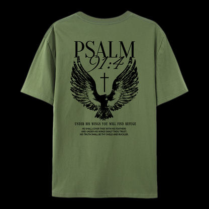 Psalm 91:4 Cotton T-Shirt