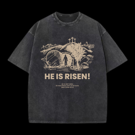 He Is Risen Washed T-Shirt