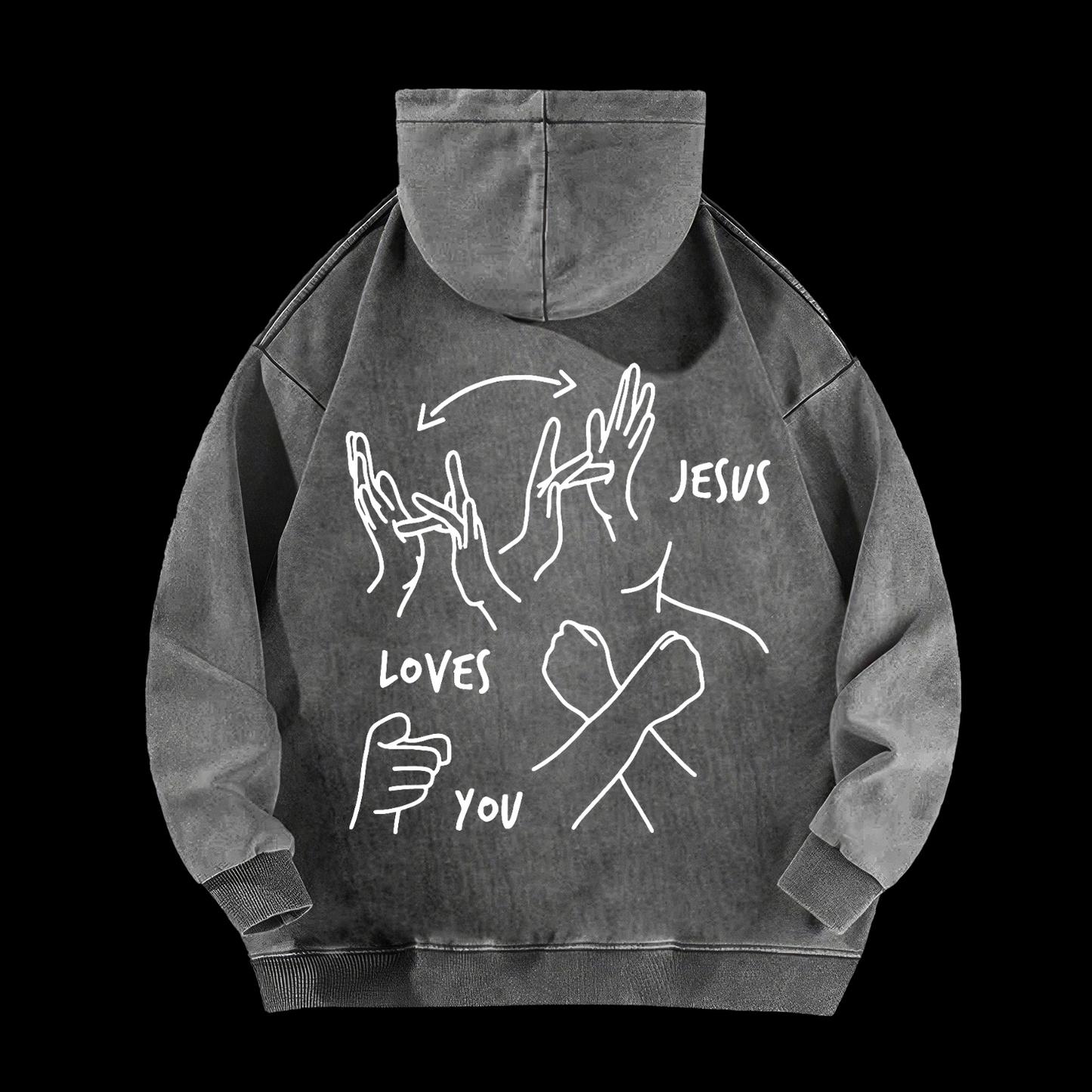 Jesus Loves You  Washed Hoodie