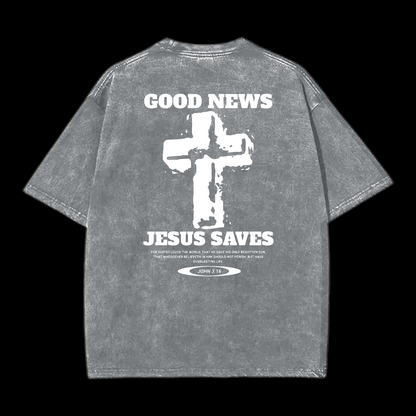 Jesus Saves Washed T-Shirt