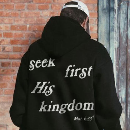 Seek First His Kingdom Drawstring Hoodie