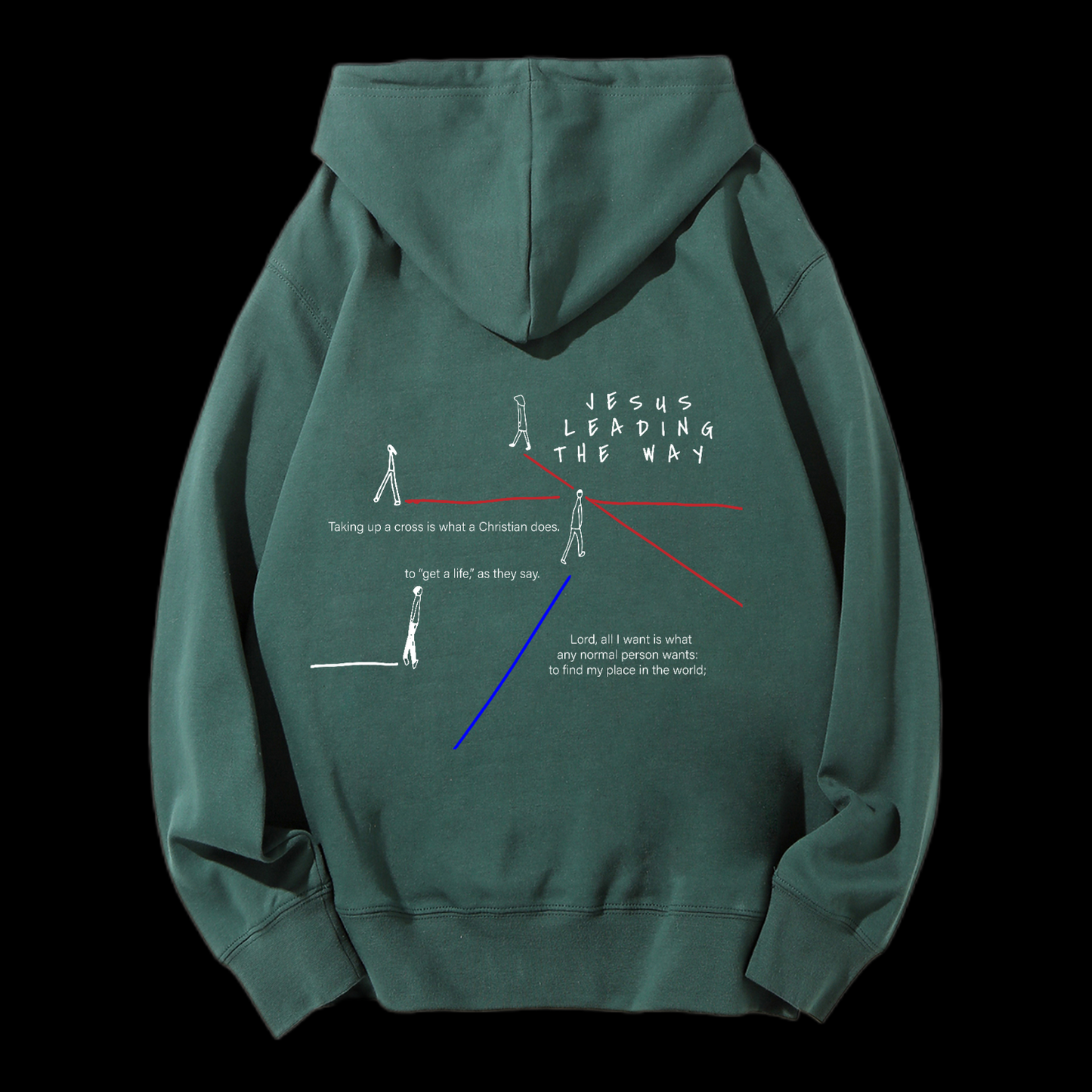 Jesus Leading The Way Drawstring Hoodie