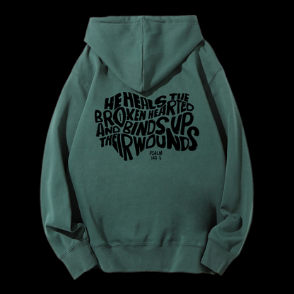 He Heals The Broken Hearted Drawstring Hoodie
