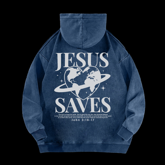 Jesus Saves Washed Hoodie