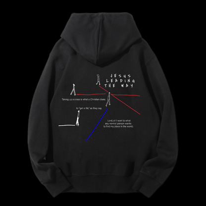 Jesus Leading The Way Drawstring Hoodie