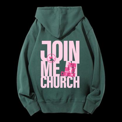 Join Me At Church Drawstring Hoodie