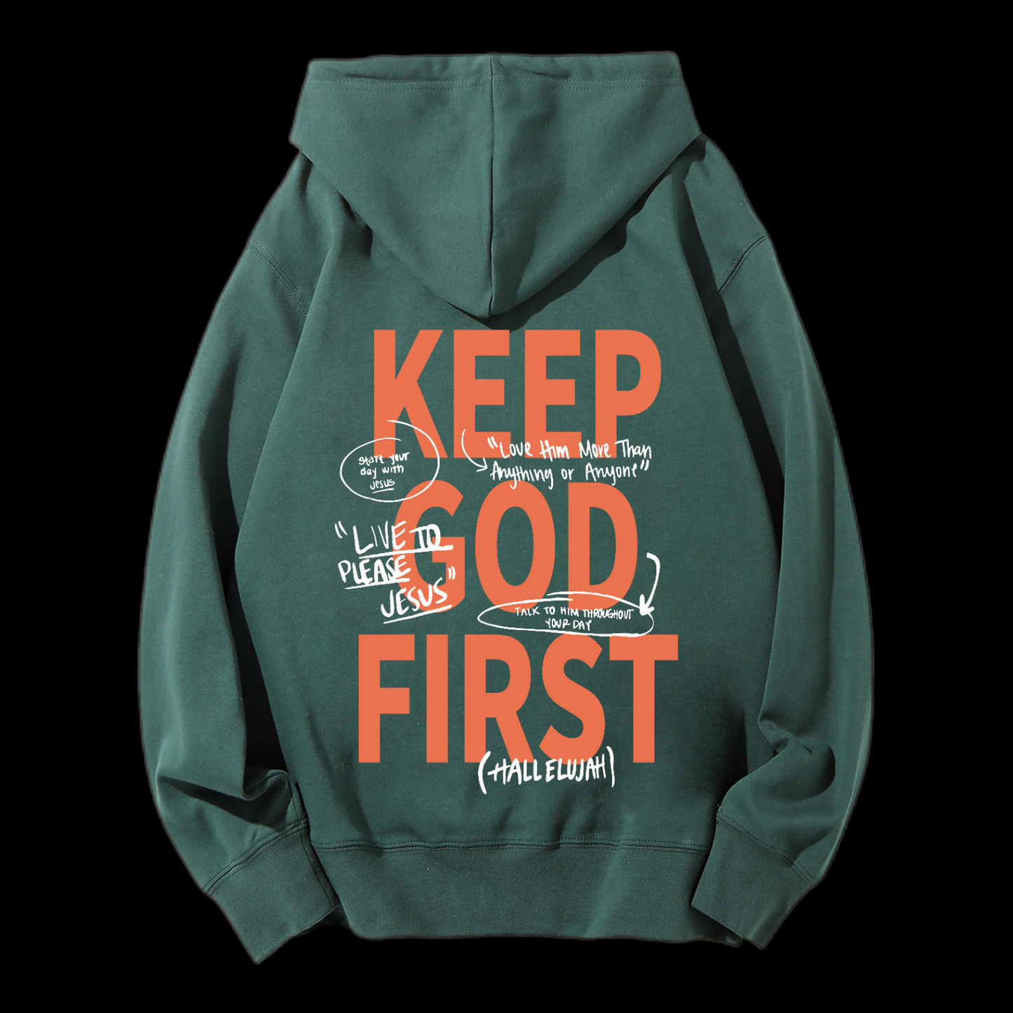 Keep God First Drawstring Hoodie