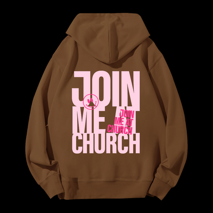 Join Me At Church Drawstring Hoodie