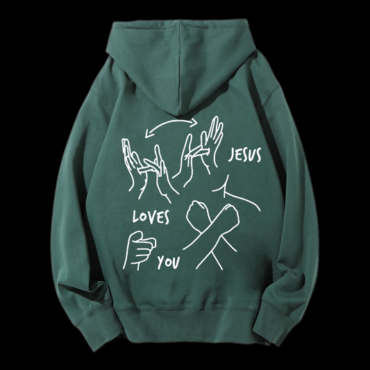 Jesus Loves You Drawstring Hoodie