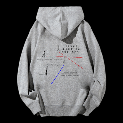 Jesus Leading The Way Drawstring Hoodie