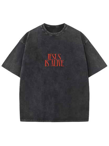 Jesus Is Alive Unisex Washed T-Shirt